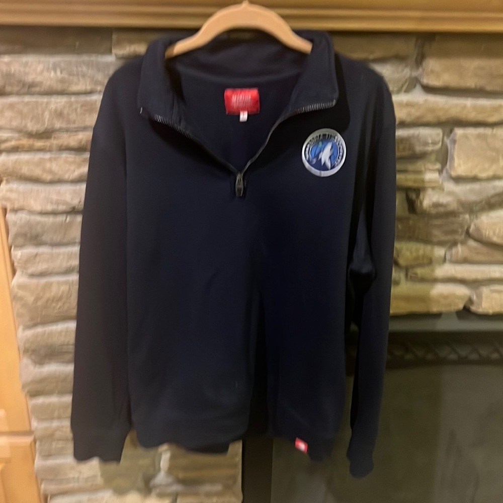 Minnesota Timberwolves half-zip navy mens L